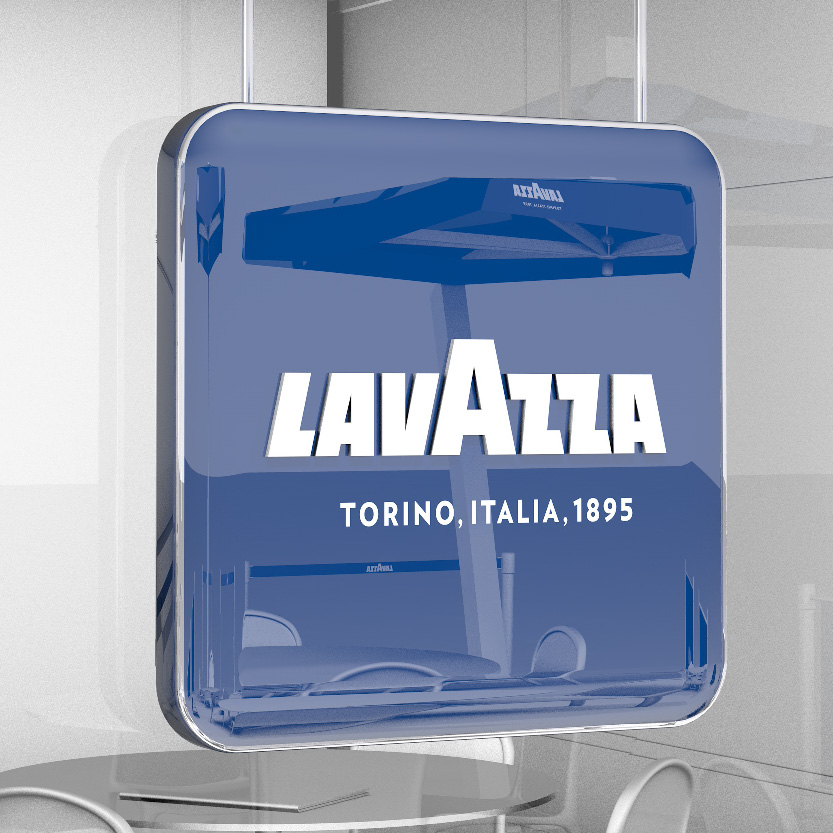 Modré závěsné logo Lavazza